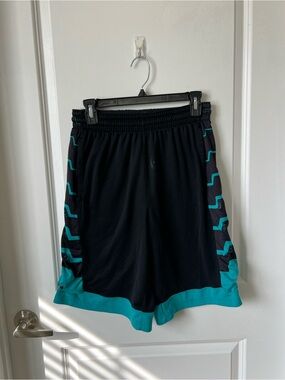 Nike Black and Teal Men's Athletic dri fit Shorts